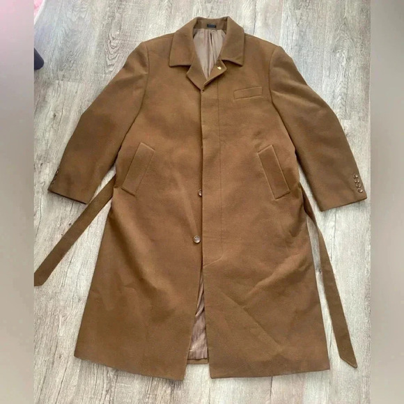 Vintage Falcone Men’s Long Dress Coat With Tye Belt Like New - Picture 7 of 17